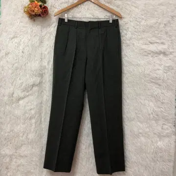 빈티지 턱입 울 테이퍼드 팬츠 [ M ] 일본제 그레이