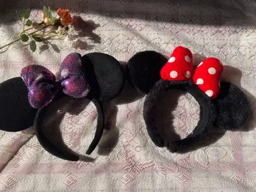 [할인] 미니 마우스풍 머리띠와 파우치, 스커트 2세트씩