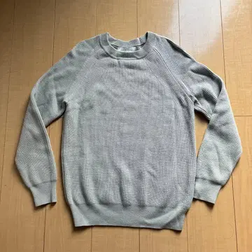 그레이 니트 스웨터 M 그린 라벨