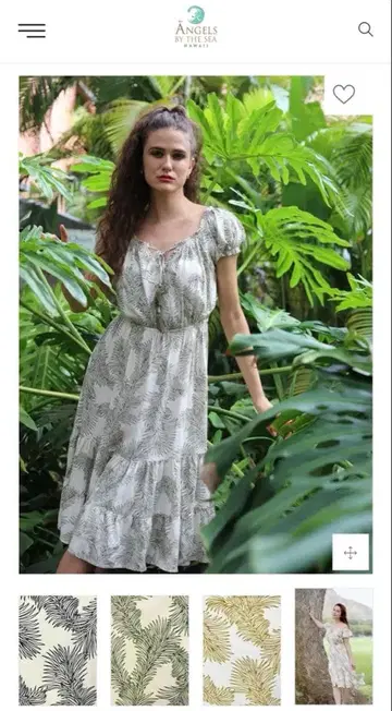 Angels by the Sea 트로피컬 리프 아웃라인 드레스