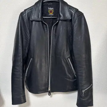 Schott x Nano Universe 블랙 가죽 자켓