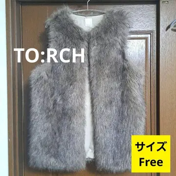 [ 미사용 ] TO:RCH 인조 모피 베스트 프리 지레 고급스러움 토치