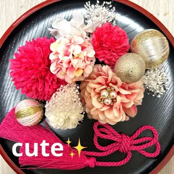 cute 성인식 일본 의류 후리소데 시치고산 사전 촬영 머리 장식