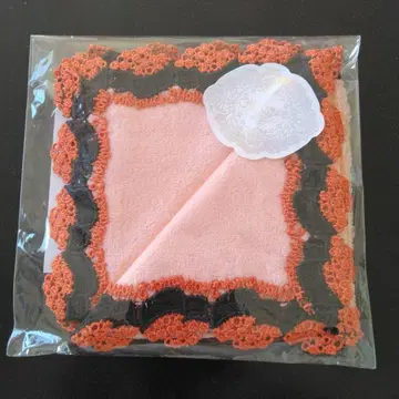 치카자와 레이스 연어알 패턴 손수건 1개