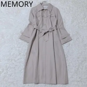 메모리 트렌치코트 포켓 벨트 포함 출퇴근용 깔끔한 베이지 LL