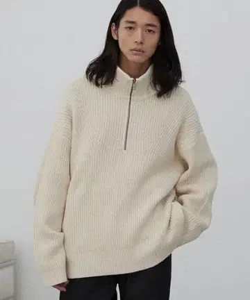[ WYM LIDNM ] HALF ZIP AZE KNIT