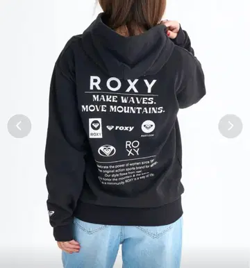 록시 로고 백 프린트 집업 후디