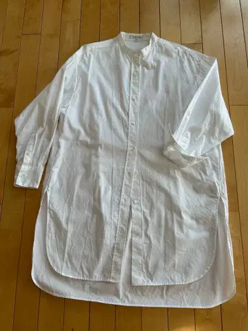 [새상품급] 23구 칸크리니 밴드 카라 블라우스 롱 기장 미사용에 가까움