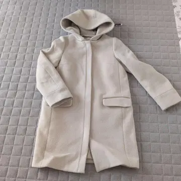 IENA 아이보리 후드 부착 코트 울 느낌