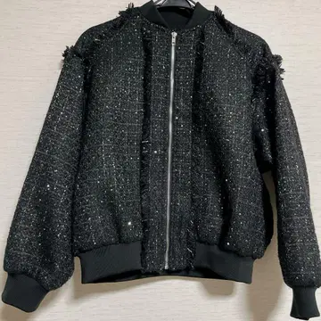 엘프랭크 ELFRANK 라메 트위드 블루종 가격 인하 12월 21일까지