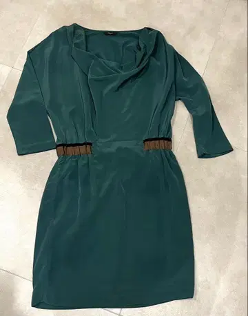 Chez toi 그린 7부 소매 원피스