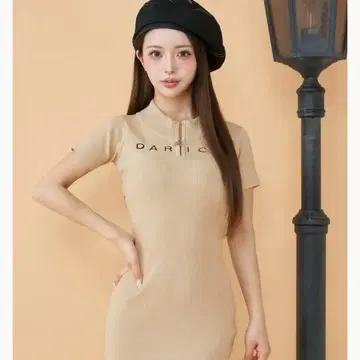 Darich 다리치 하프 지퍼 리브 니트 미니 원피스