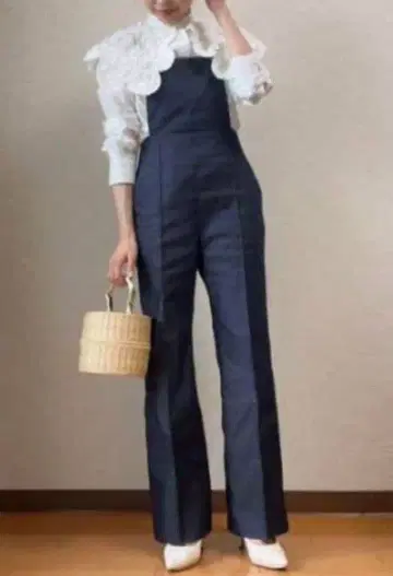 EMMEL REFINES EM 데님 라이크 에이프런 살로펫