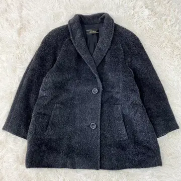 레리안 샤기 코트 긴팔 울 알파카 혼방