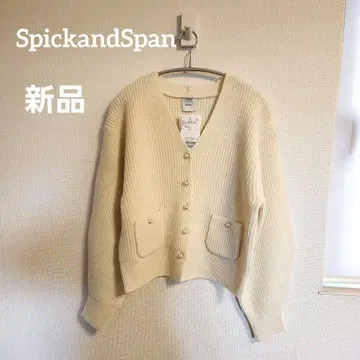 새상품 [ SpickandSpan ] 펄 아제 니트 가디건 화이트