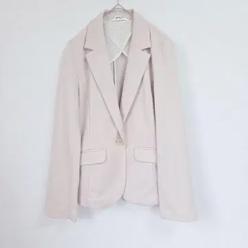 GLACIER 베이지 테일러드 자켓 안감 도트 무늬 여성용 M