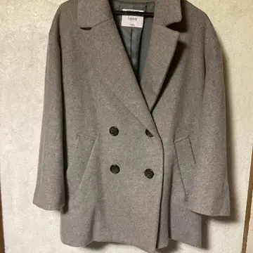 lana relume 더블 브레스트 피 코트