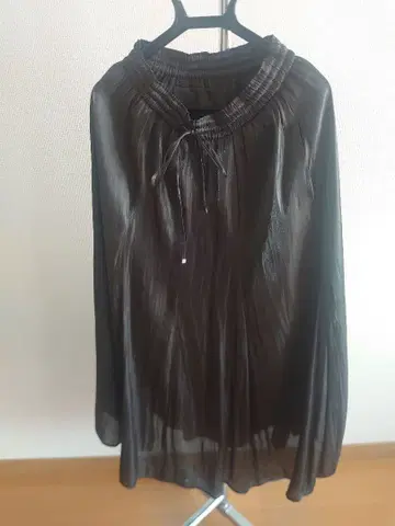 GLOBAL 블랙 롱 스커트 폴리에스테르 100%