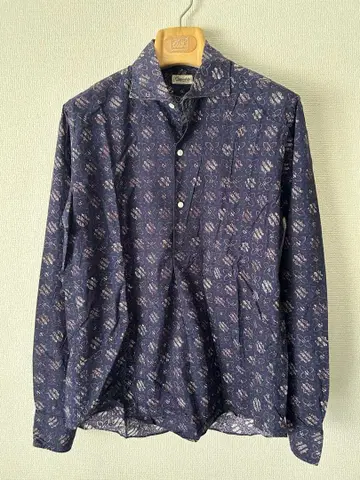 Camoshita United Arrows 풀오버 셔츠 M 네이비