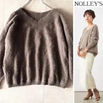 미사용급 2만 노리즈 헤어리 2WAY 풀오버 니트 38 알파카
