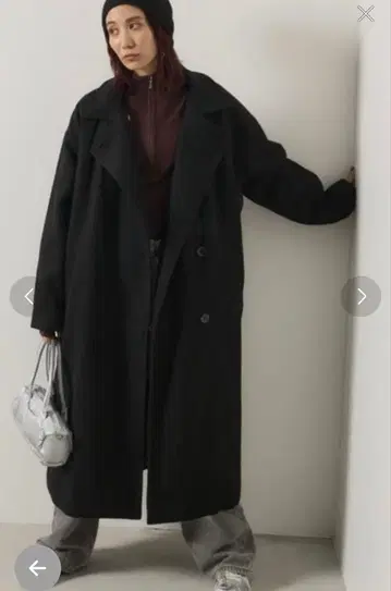 블랙 롱 코트 여성용