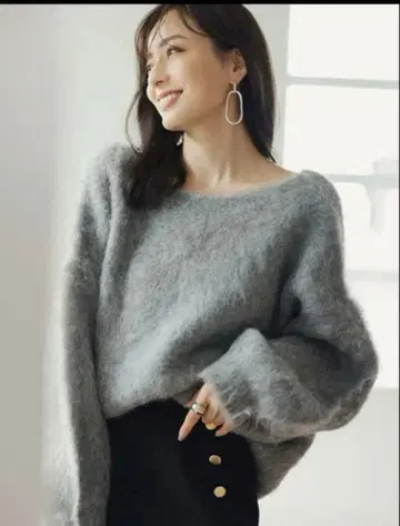 아뉴앙스 알파카 혼방 니트 따뜻한