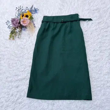 새상품급*Te chichi 롱 타이트 스커트 벨트 포함 다크 그린 S