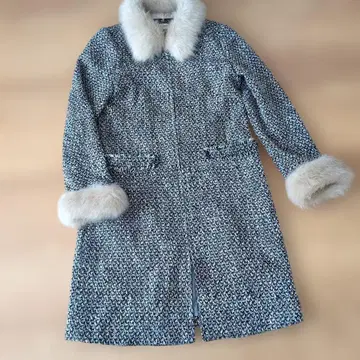 로얄 파티 트위드 코트 퍼 탈부착 가능