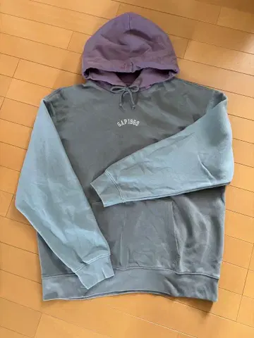 GAP 그레이/퍼플 후드 부착 후드티 L 사이즈