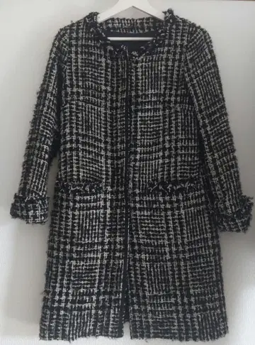 PROFILE38 트위드 롱 코트