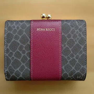 NINA RICCI 접이식 지갑 그레이/버건디