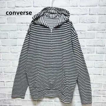 [컨버스] 후드티 집업 빅사이즈 파일 원단 보더