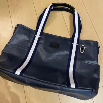 네이비 토트백