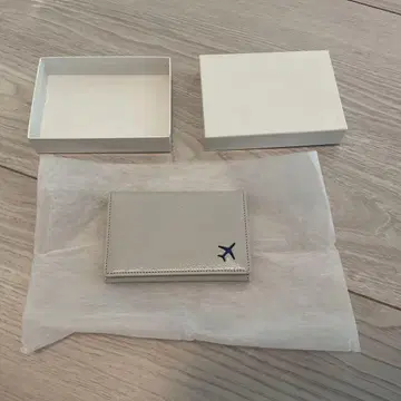 비행기 자수 그레이 명함지갑 ANA