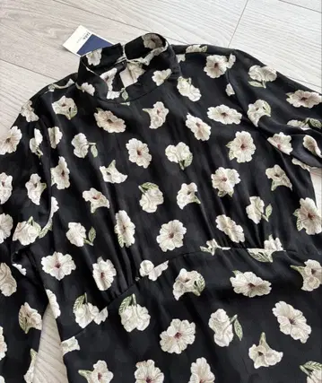 ZARA 롱 원피스 꽃무늬 블랙 택 포함