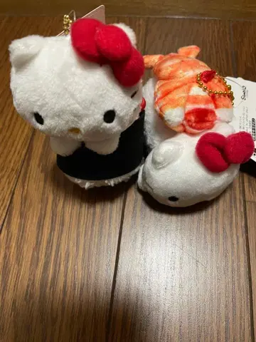 헬로키티 새우, 연어알 초밥 인형옷 디자인 봉제 인형 키체인