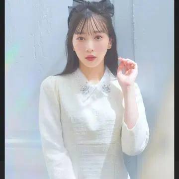 토코 클로젯 레이스 카라 부착 백 레이스업 트위드 원피스