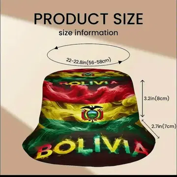 볼리비아 국기 디자인 버킷햇 56-58cm