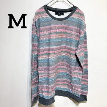 21 MEN [ M ] 보더 무늬 긴팔 티셔츠 롱티 니트 트레이닝복