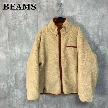 BEAMS 와이드 리버서블 보아 플리스 블루종 M