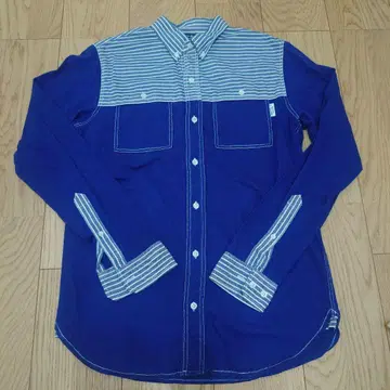 캔터베리 긴팔 셔츠 L 파랑 스트라이프