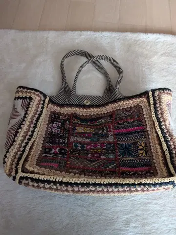 자수 토트백 대용량