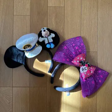 미니 마우스 리본과 플루토 머리띠 세트