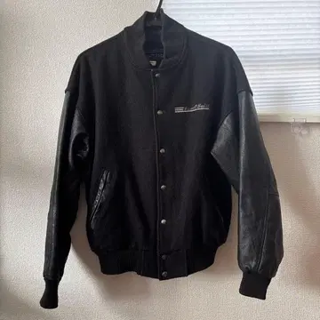 vintage 바시티 자켓 블랙