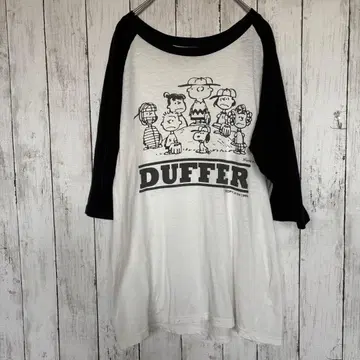 스누피 래글런 T셔츠 S 블랙 The Duffer