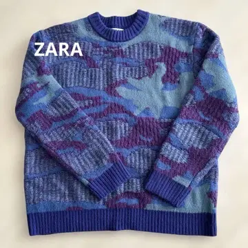 구제 의류 ZARA 스웨터 니트 카모 패턴