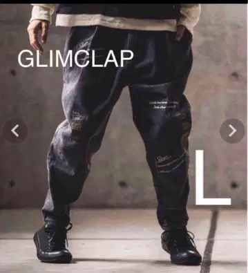 새상품 GLIMCLAP embroidery design 데님 팬츠 L