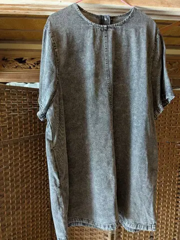 청바지 원단 튜닉 벨트 포함