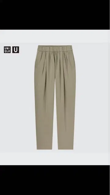 [ 미사용 ] UNIQLO U 유니클로 맨투맨 개더 팬츠 M 카키