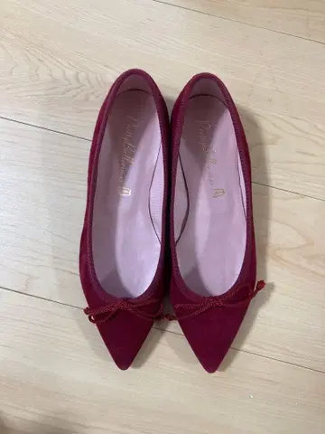 35 프리티 발레리나 와인 레드 스틸레토 플랫슈즈